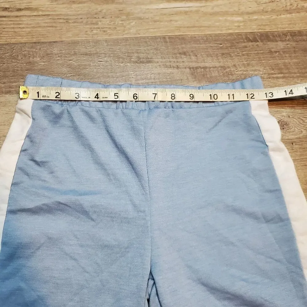 Fashion Nova medium womens blue and white biker shorts